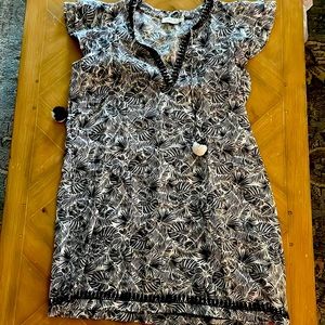 Vineyard Vines large, navy/ white palm print dress